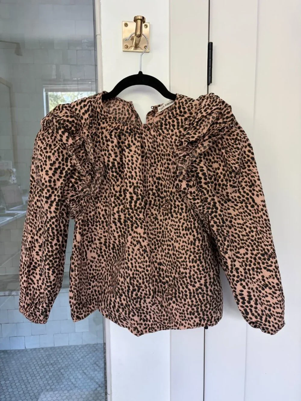 Ulla Johnson Womens 0 Leopard Ruffle Blouse